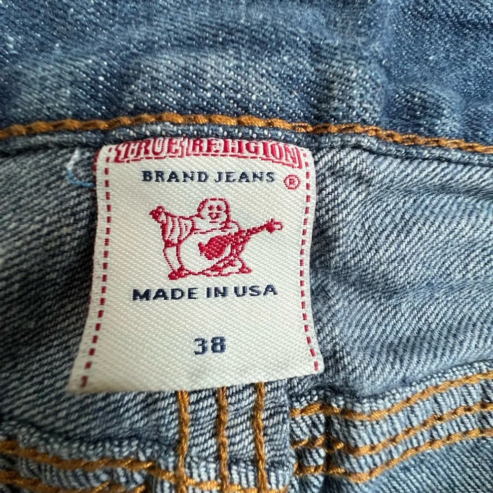 True Religion Mens 38X31 Billy Bootcut Flap Pocket‎ Relaxed Jeans Thick Stitch